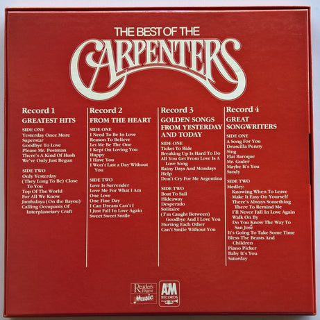 Carpenters : The Best Of The Carpenters (4xLP, Comp, Box)