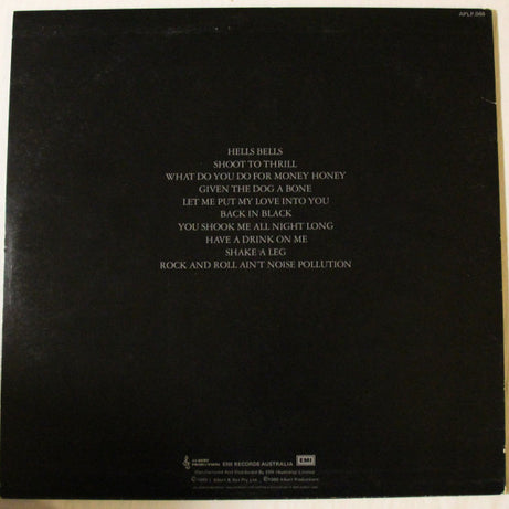 AC/DC : Back In Black (LP, Album, RP)