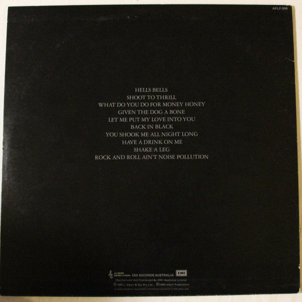 AC/DC : Back In Black (LP, Album, RP)