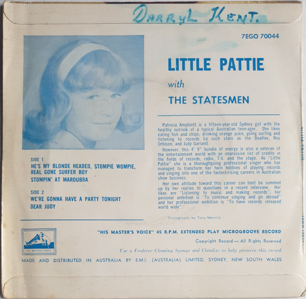 Little Pattie With The Statesmen (6) : Little Pattie (7", EP)