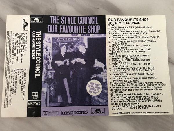 The Style Council : Our Favourite Shop (Cass, Album)