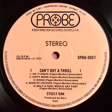 Steely Dan : Can't Buy A Thrill (LP, Album)