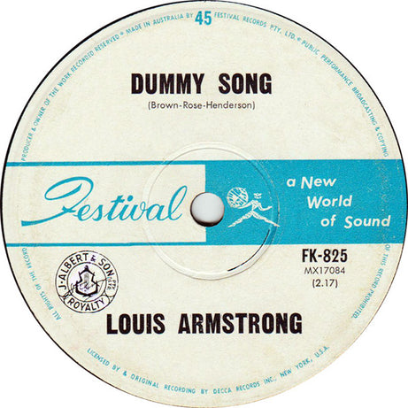 Louis Armstrong : Your Cheatin' Heart / Dummy Song (7", Single, Promo)