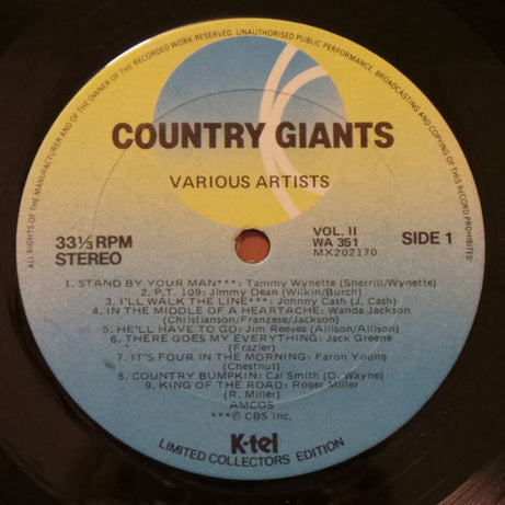 Various : Country Giants Vol. 2 (LP, Comp, Ltd)