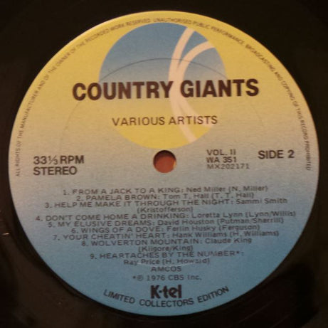Various : Country Giants Vol. 2 (LP, Comp, Ltd)