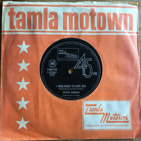 Stevie Wonder : I Was Made To Love Her  (7", Single, 1st)