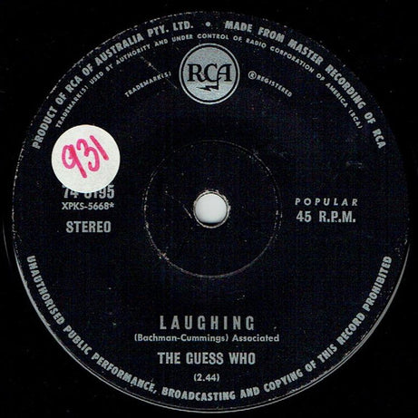 The Guess Who : Laughing / Undun (7", Single)