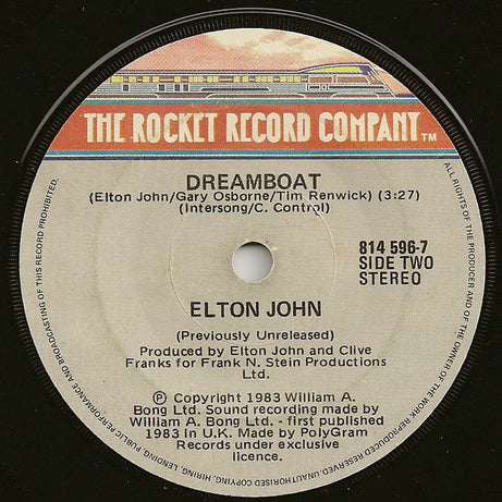 Elton John : Kiss The Bride (7", Single)