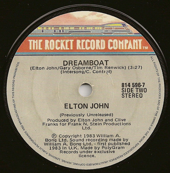 Elton John : Kiss The Bride (7", Single)