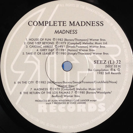 Madness : Complete Madness (LP, Comp)