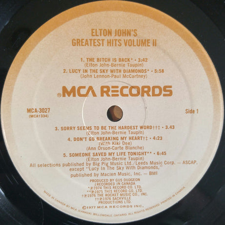 Elton John : Elton John's Greatest Hits Volume II (LP, Comp)