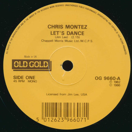 Chris Montez : Let's Dance (7", Single, Mono, RE, Pic)