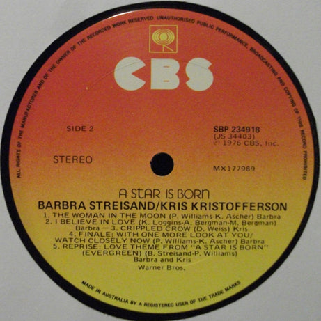 Streisand* & Kristofferson* : A Star Is Born (LP, Album)