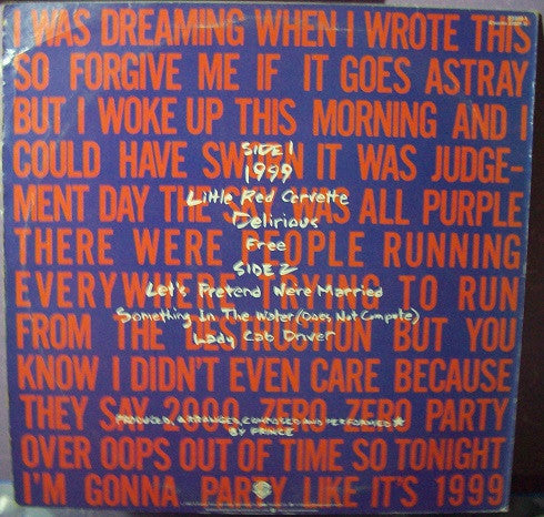 Prince : 1999 (LP, Album, RE)