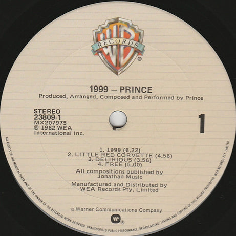 Prince : 1999 (LP, Album, RE)