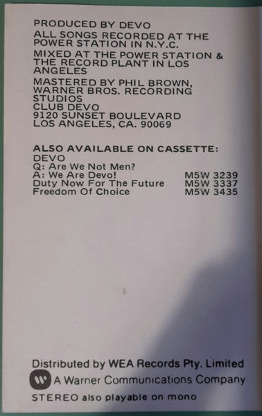 Devo : New Traditionalists (Cass, Album, Dol)