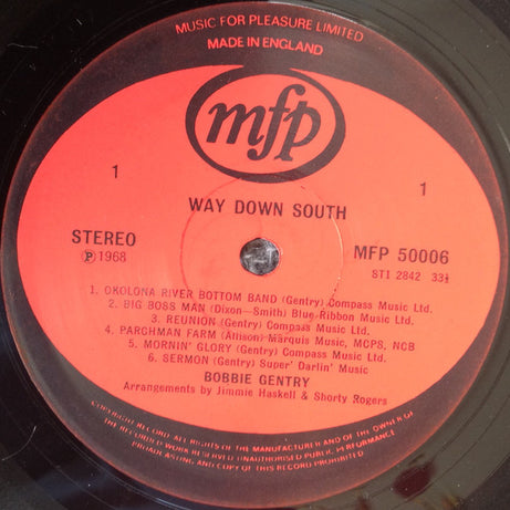 Bobbie Gentry : Way Down South (LP, Album, RE)