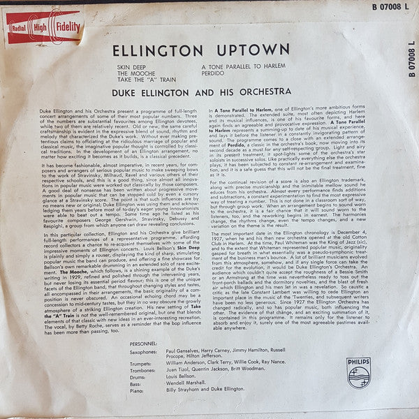 Duke Ellington And His Orchestra : Ellington Uptown (LP, Album, Mono)