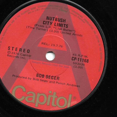 Bob Seger : Nutbush City Limits (7", Single)