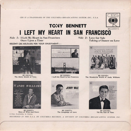 Tony Bennett : I Left My Heart In San Francisco (7", EP)