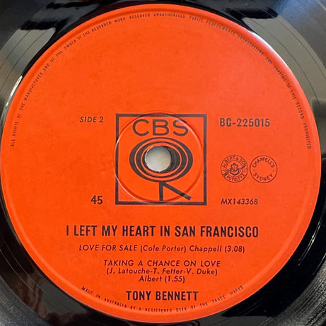 Tony Bennett : I Left My Heart In San Francisco (7", EP)
