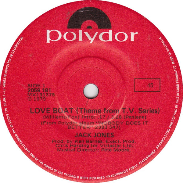 Jack Jones : Love Boat (Theme From T.V. Series) (7", Single)