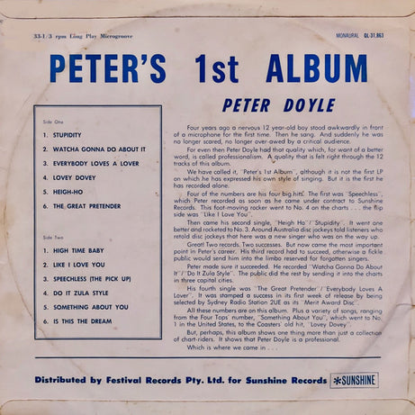 Peter Doyle : Peter's 1st Album (LP)