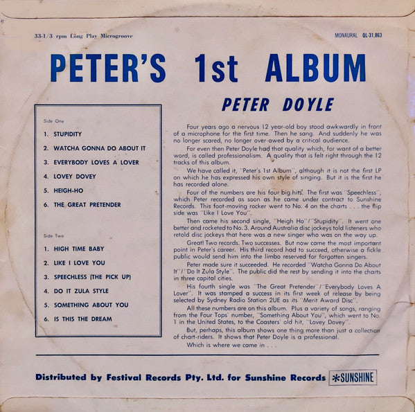 Peter Doyle : Peter's 1st Album (LP)