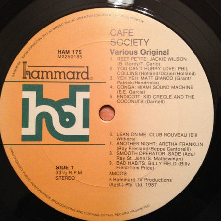 Various : Cafe Society (LP, Comp)