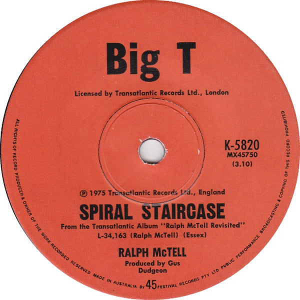 Ralph McTell : Streets Of London (7", Single)