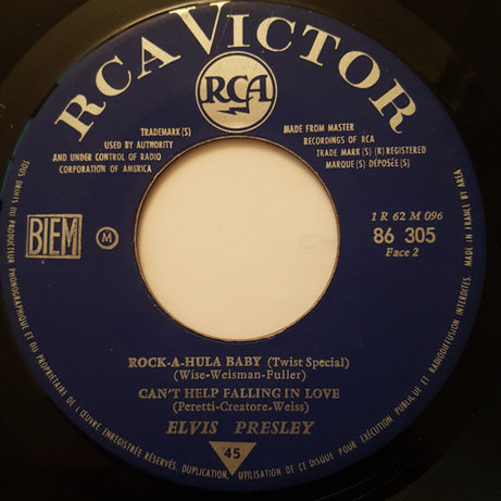 Elvis Presley : Blue Hawaii (7", EP, Mono, RE, Blu)