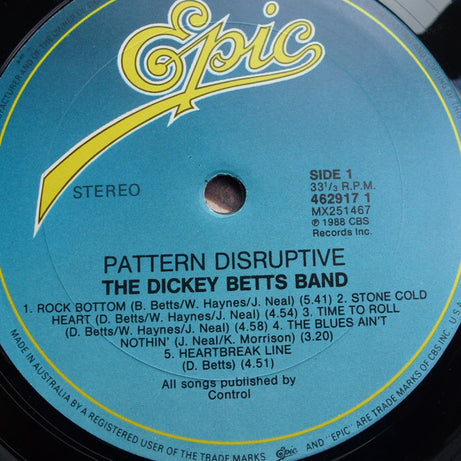 The Dickey Betts Band : Pattern Disruptive (LP, Album)