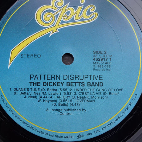 The Dickey Betts Band : Pattern Disruptive (LP, Album)