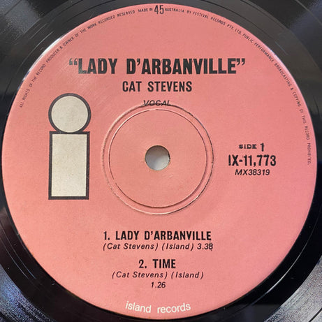 Cat Stevens : Lady D'Arbanville (7", EP, Mono)