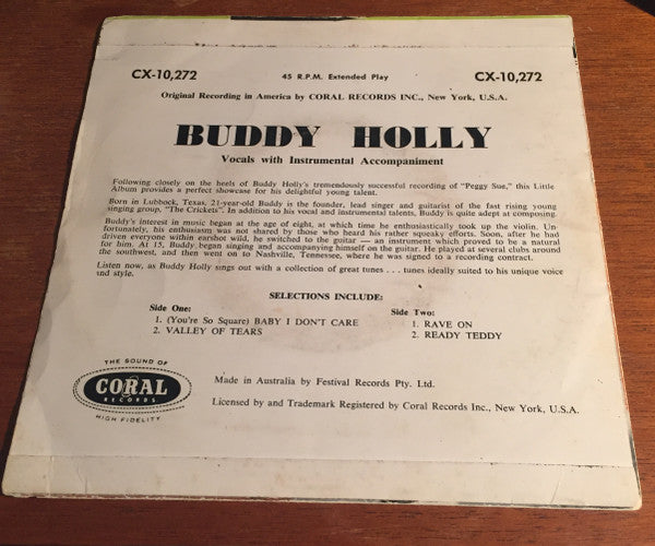 Buddy Holly : (You're So Square) Baby I Don't Care (7", EP)