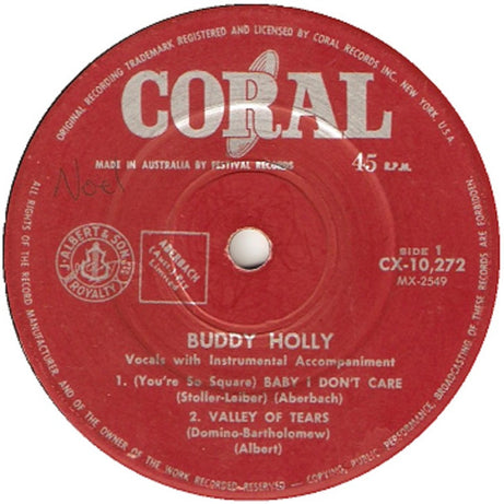 Buddy Holly : (You're So Square) Baby I Don't Care (7", EP)