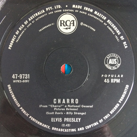 Elvis Presley : Charro / Memories  (7", Single)