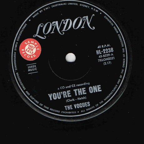 The Vogues : You're The One / Some Words (7", Single)