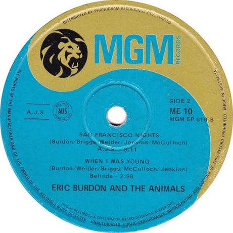 Eric Burdon & The Animals : Monterey (7", EP)