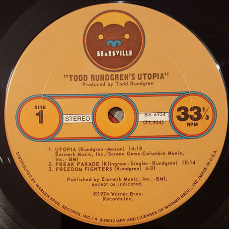 Utopia (5) : Todd Rundgren's Utopia (LP, Album, Pit)