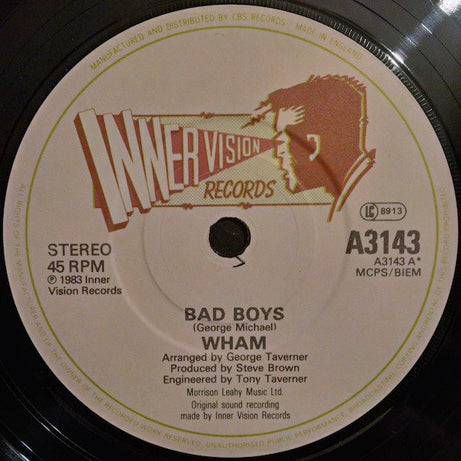 Wham! : Bad Boys (7", Single)