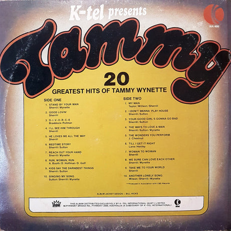 Tammy Wynette : K-Tel Presents Tammy 20 Greatest Hits Of Tammy Wynette (LP, Comp)