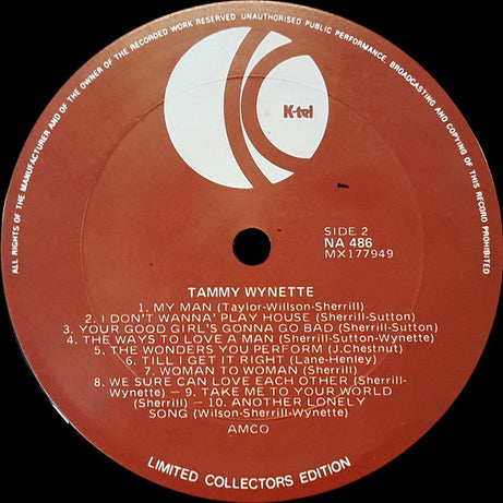 Tammy Wynette : K-Tel Presents Tammy 20 Greatest Hits Of Tammy Wynette (LP, Comp)