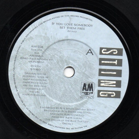 Sting : If You Love Somebody Set Them Free (7", Single)