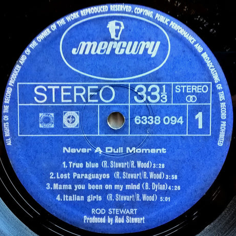 Rod Stewart : Never A Dull Moment (LP, Album)