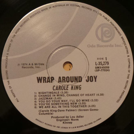 Carole King : Wrap Around Joy (LP, Album)