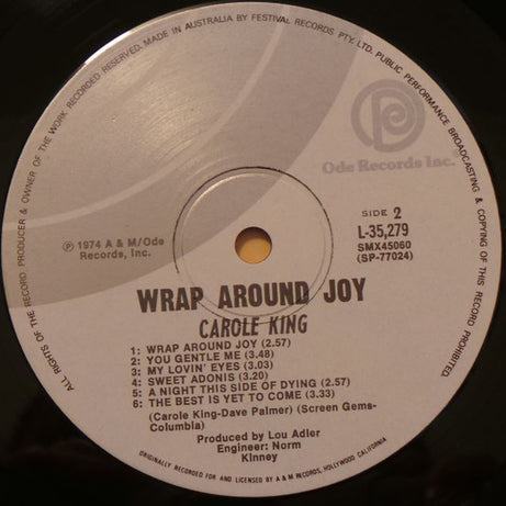 Carole King : Wrap Around Joy (LP, Album)