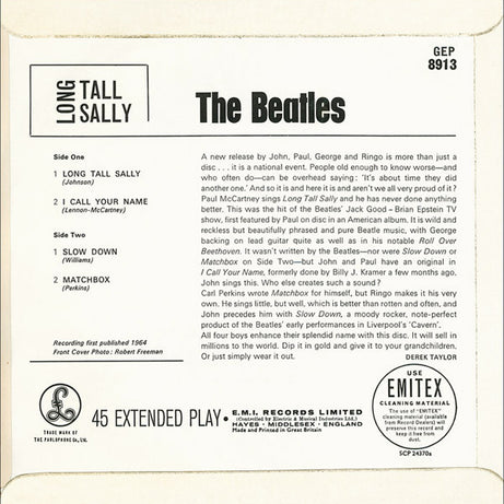 The Beatles : Long Tall Sally (7", EP, Mono)