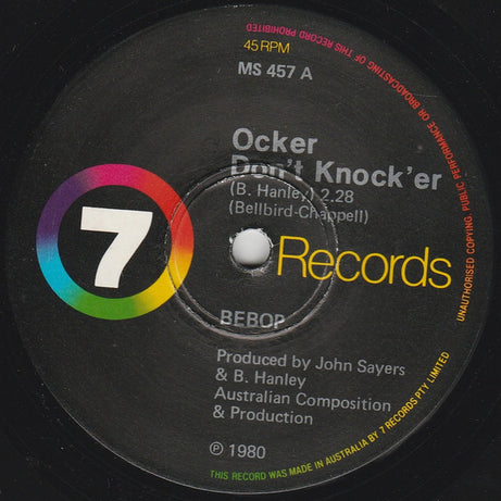 Bebop : Ocker Don't Knock 'Er (7", Single)