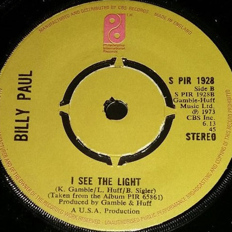 Billy Paul : Thanks For Saving My Life (7", Single, pus)